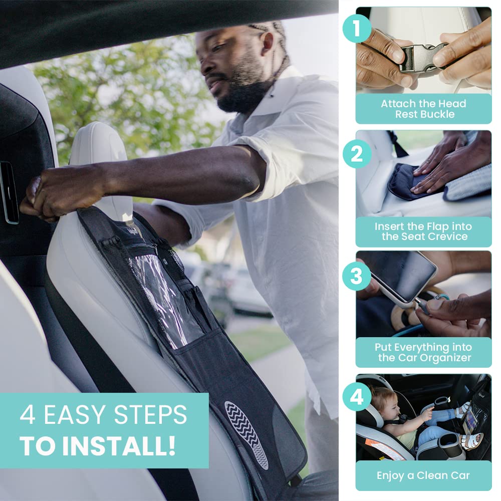 Lulyboo car seat protector easy-clean surface simplifies maintenance after trips.