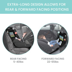 Lulyboo car seat protector toy storage pockets organize small toys and snacks.