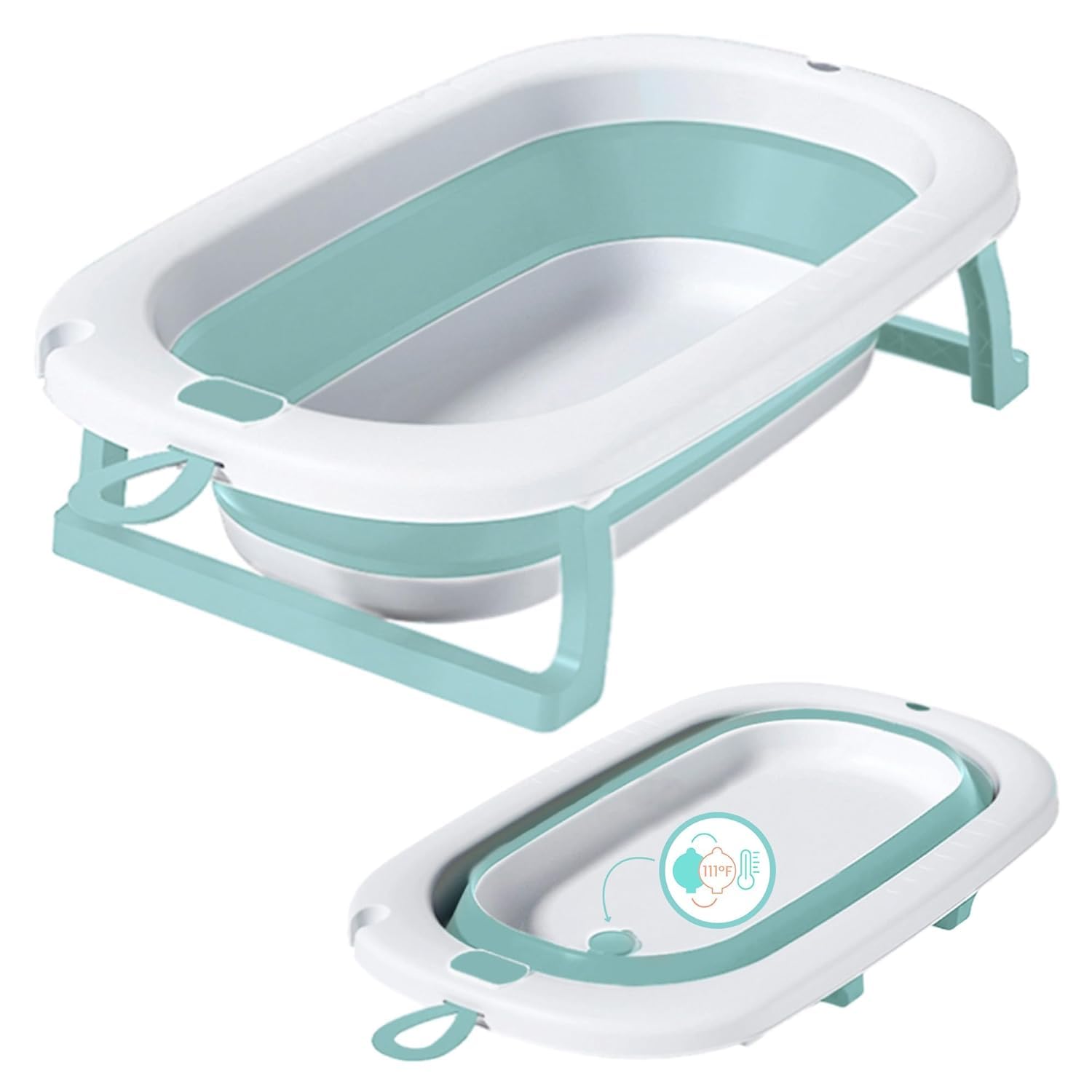 Lulyboo collapsible baby bathtub folded for compact storage