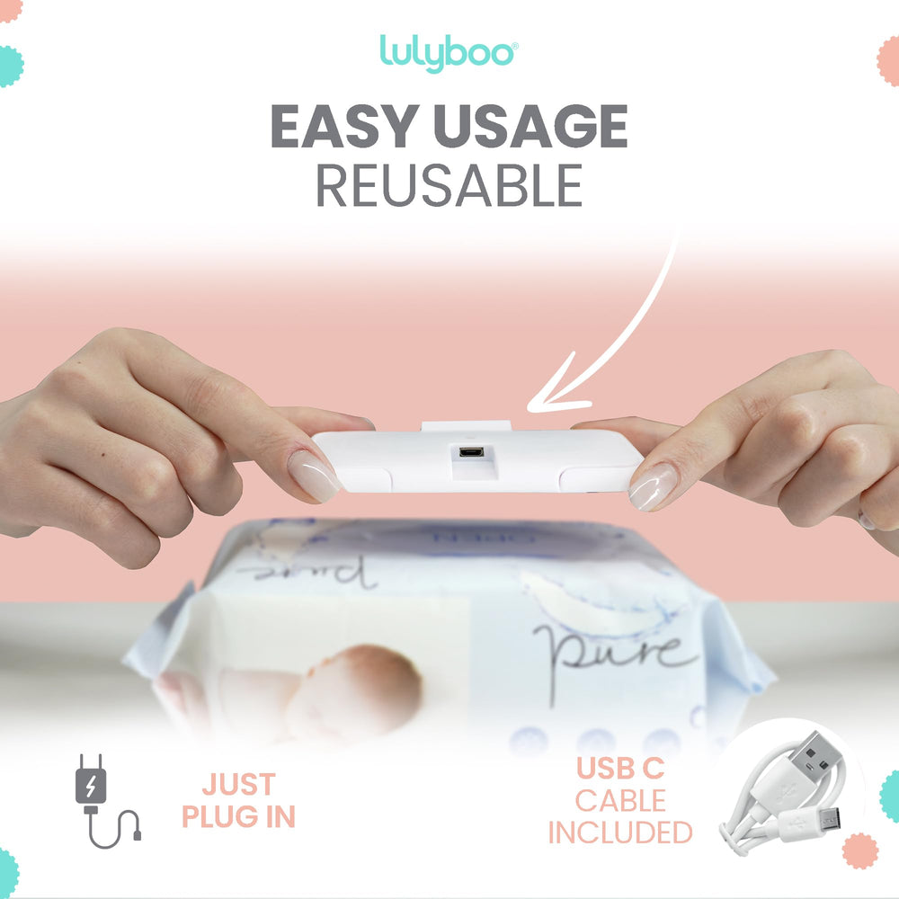 Lulyboo Double-layer cover provides insulation to keep wipes moist.