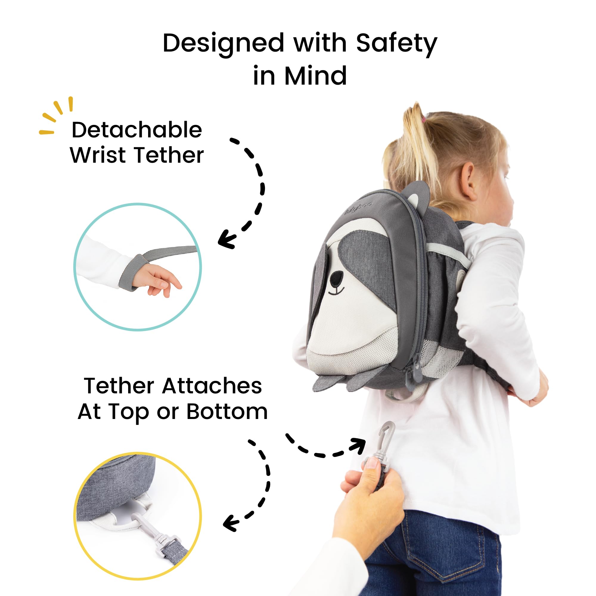 Lulyboo Panda backpack activity tray for engaging toddler play.