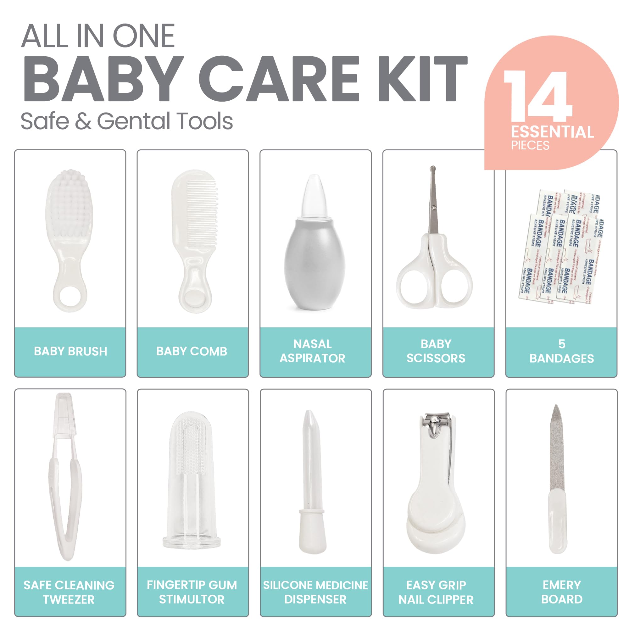 Lulyboo soft-touch comb ensures gentle detangling for delicate baby hair.