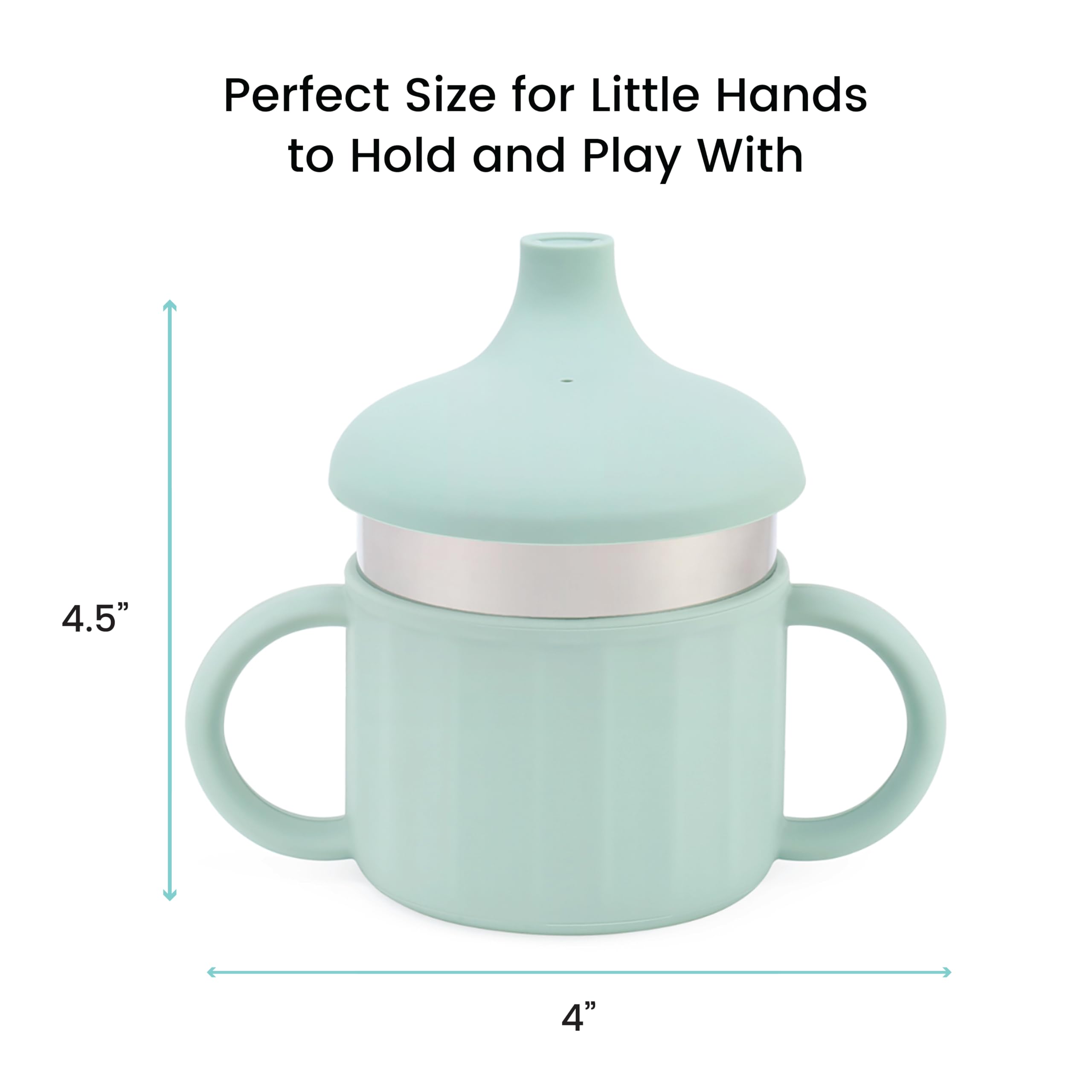 Lulyboo sippy cup’s double-wall insulation keeps drinks cold or warm.