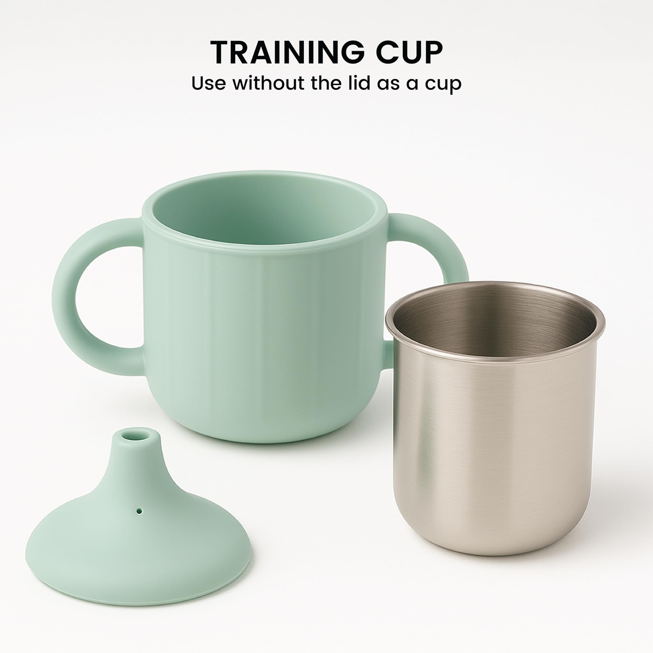 Lulyboo sippy cup sage; travel-friendly cup for on-the-go adventures.