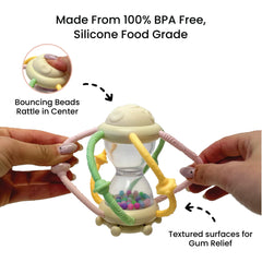 Lulyboo Teether Rattle lightweight ergonomic for tiny hands and easy grip.