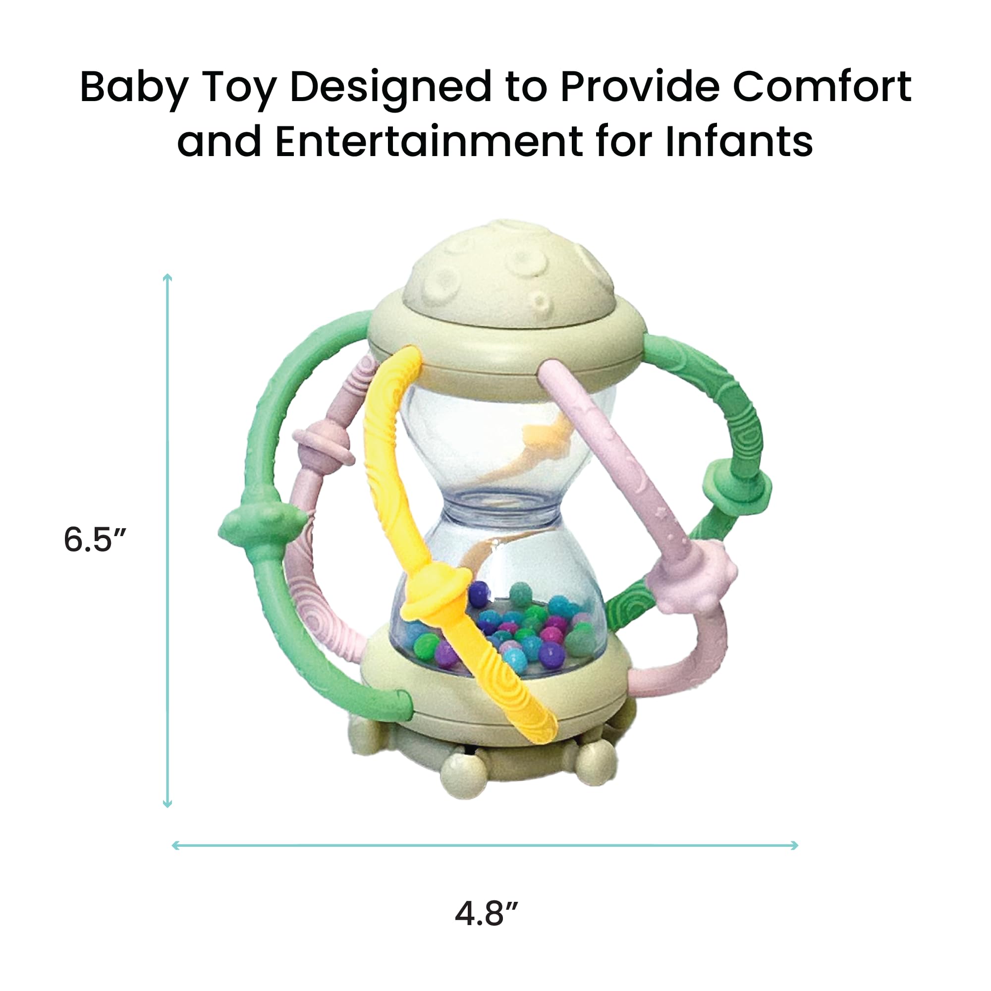 Lulyboo Teether Rattle travel-friendly and durable for on-the-go use.