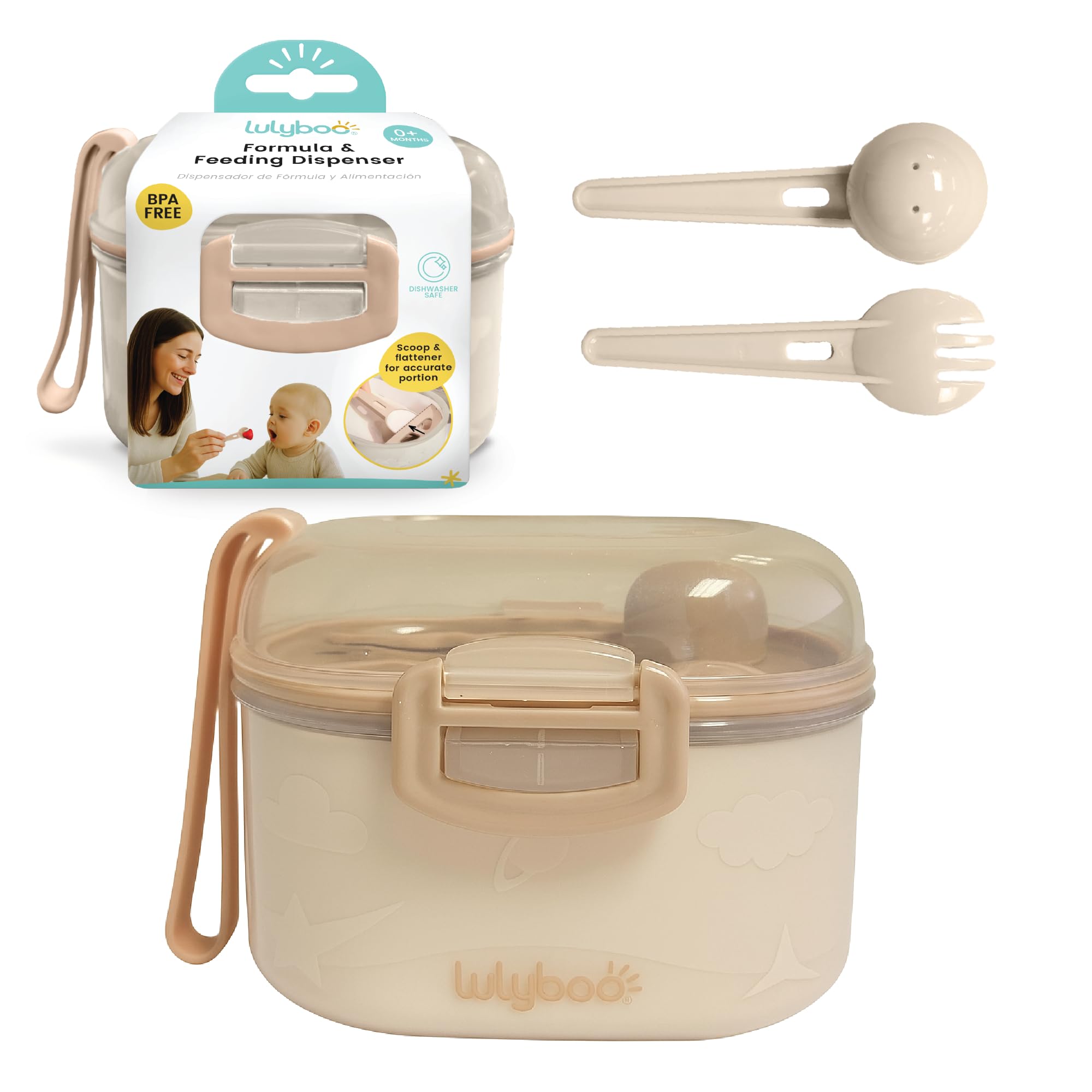 Lulyboo travel formula container with airtight lid for fresh powder on the go