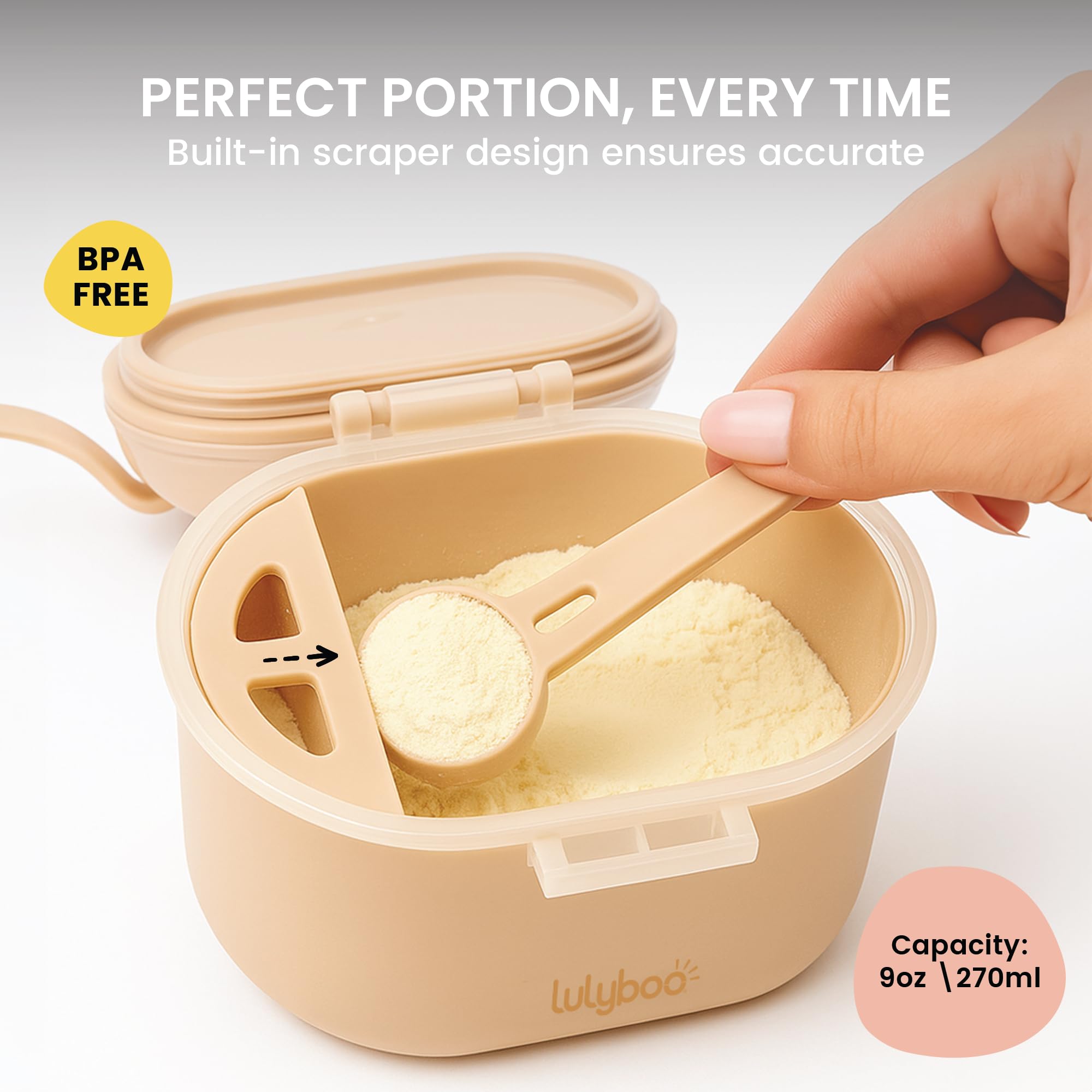 Lulyboo scoop and spork included for quick scooping and on-the-go meals