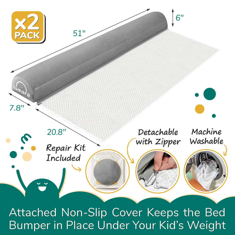 LUMARA bed rail travel case showing easy packing for hotel stays.