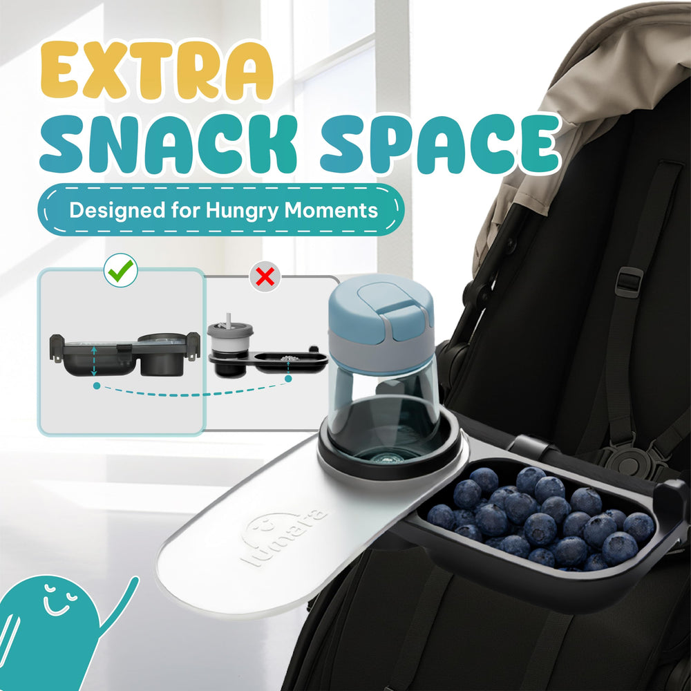 LUMARA silicone-arm grip ensures secure fit on varied stroller models.