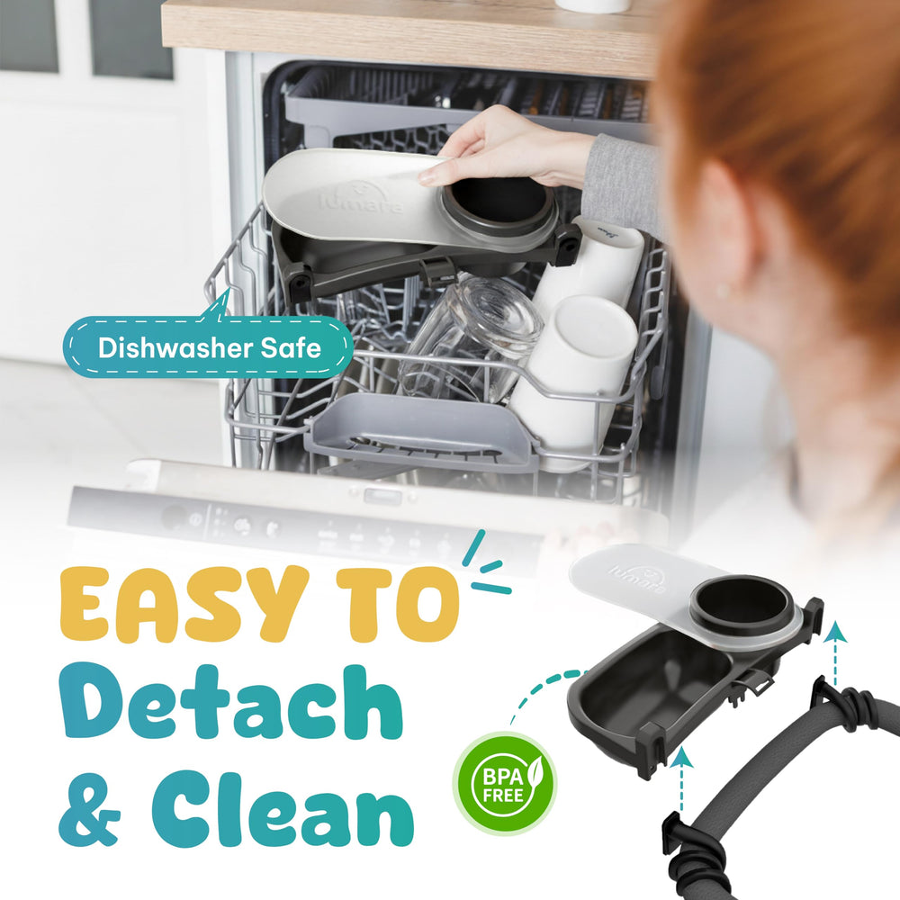 LUMARA stroller tray with dust cover protects snacks from dirt.