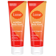 Lume Acidified Body Wash bottle showing 24-hour odor control for fresh skin.