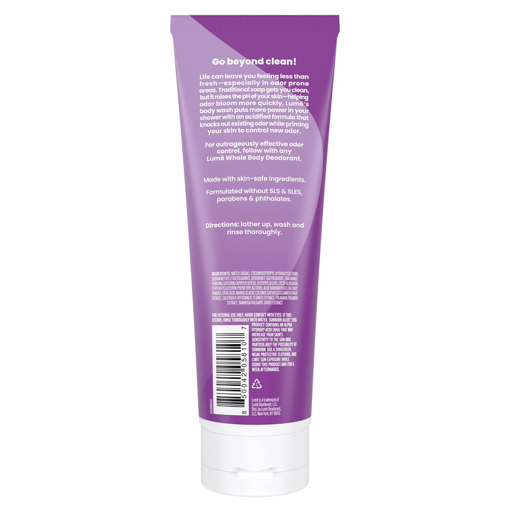 Lume Lavender Sage suds highlight soothing scent and post-shower freshness