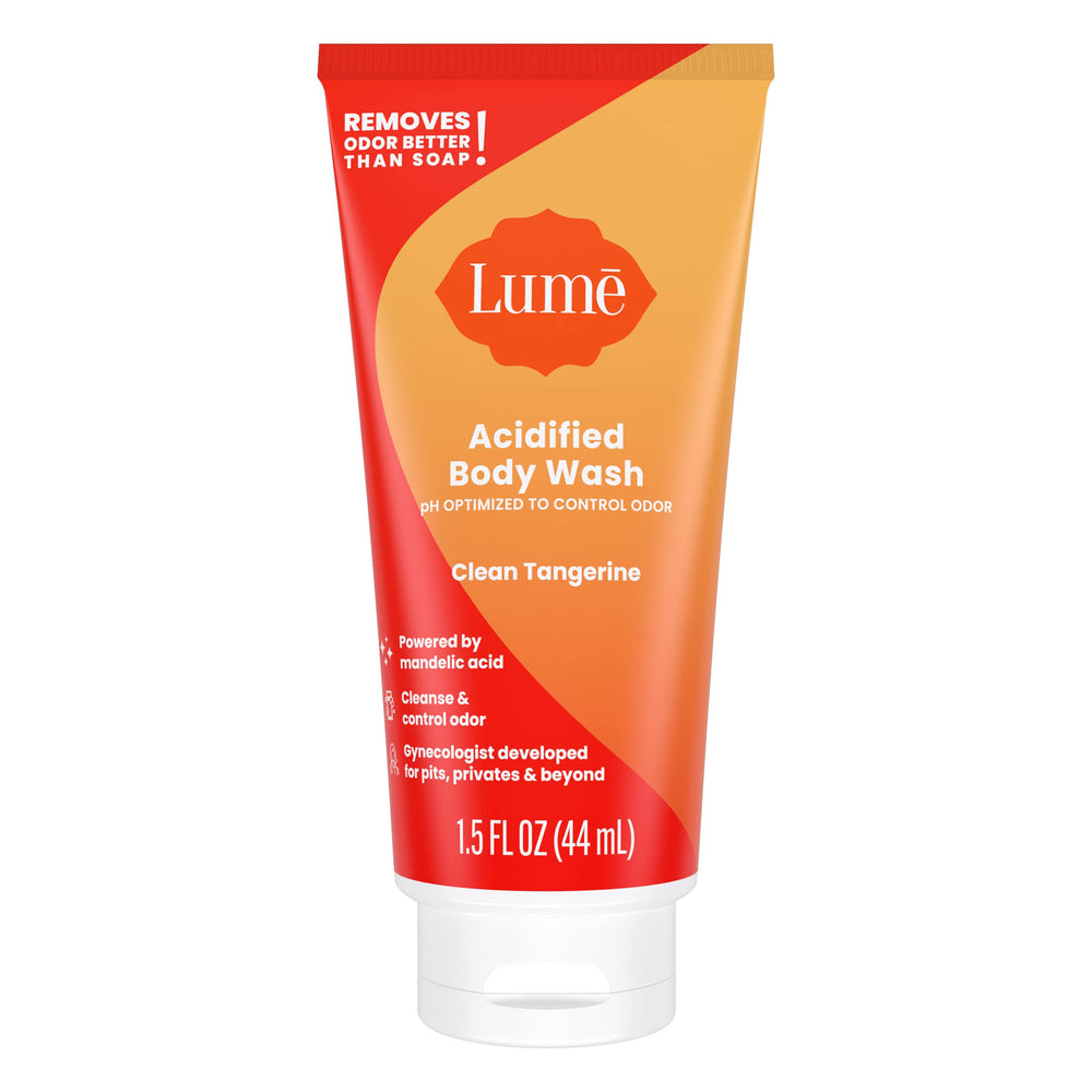 Lume Unscented mini front view for fragrance-free daily cleansing.