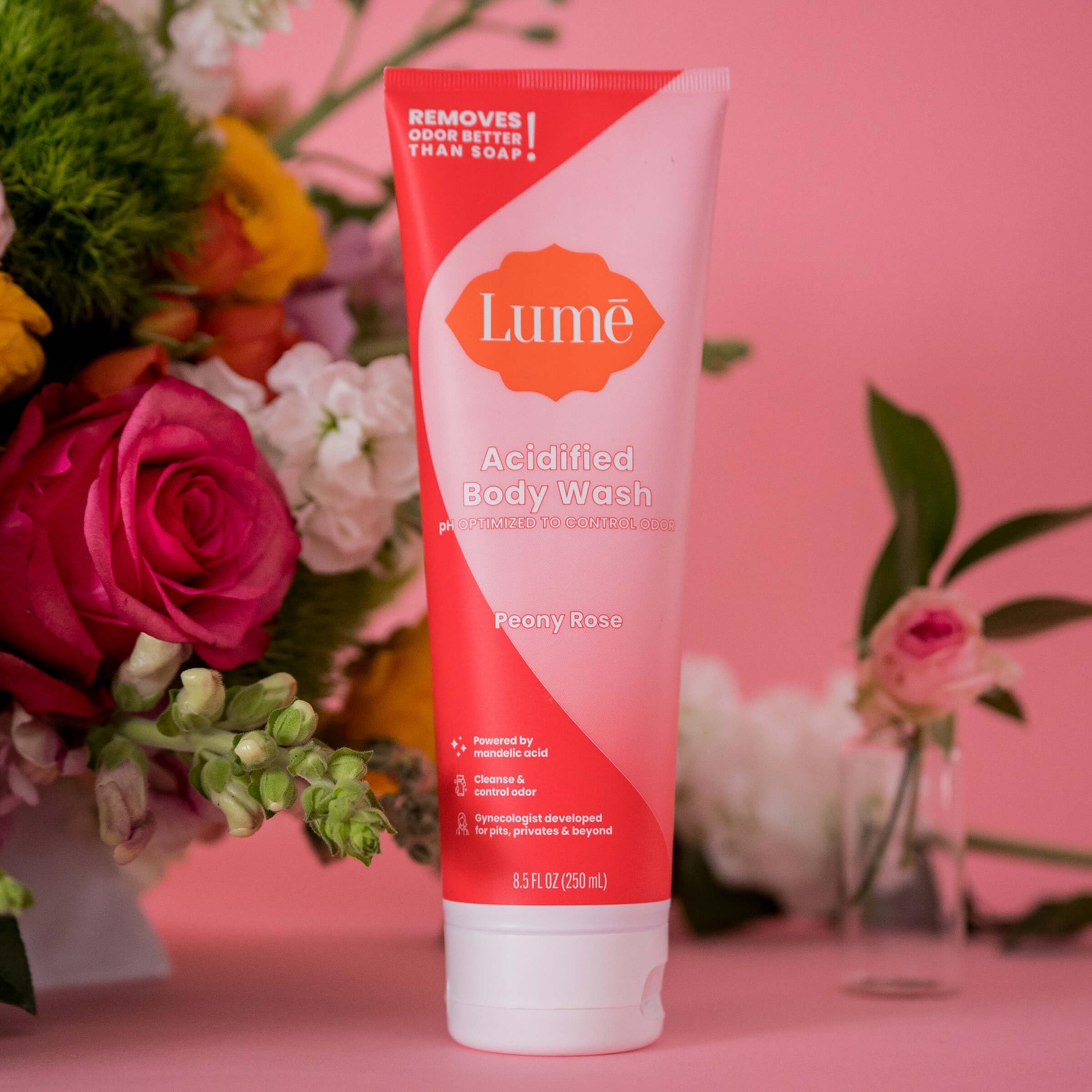 Lume Acidified Body Wash OB/GYN developed for daily odor management.