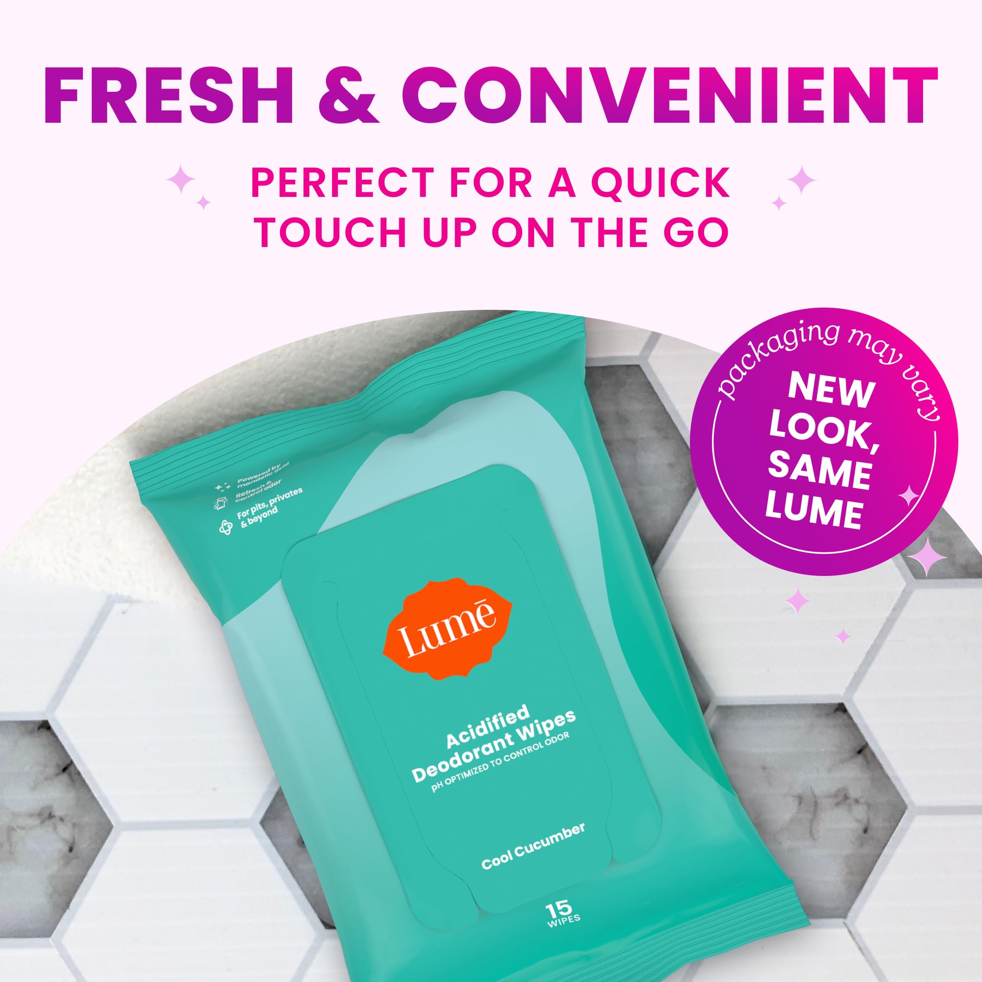 Lume Acidified Deodorant Wipes eco-friendly packaging supports responsible consumption.