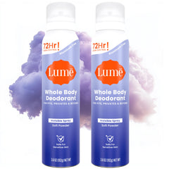 Lume Invisible Spray Deodorant bottle front view for on-the-go odor control.