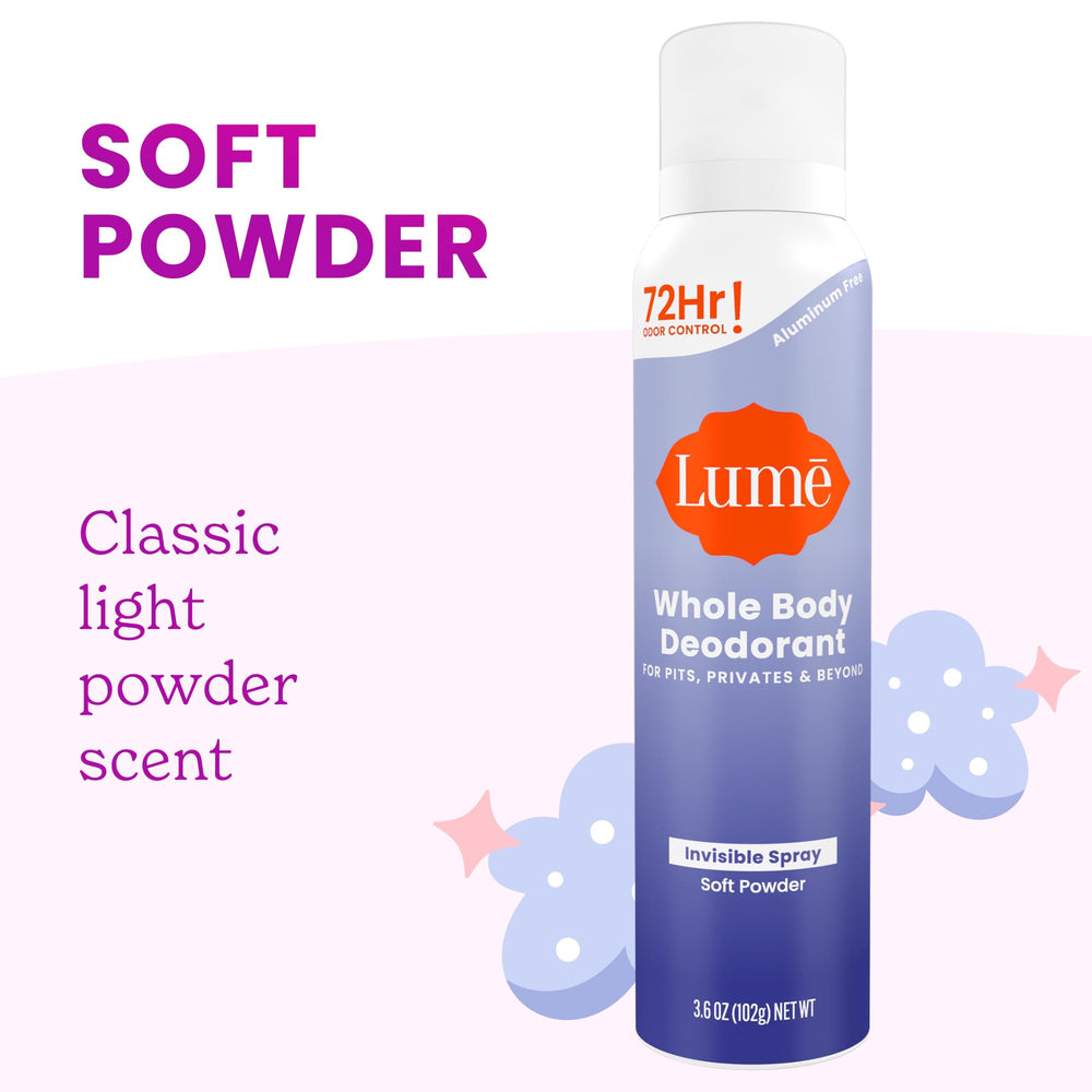 Lume Soft Powder scent bottle with elegant packaging.
