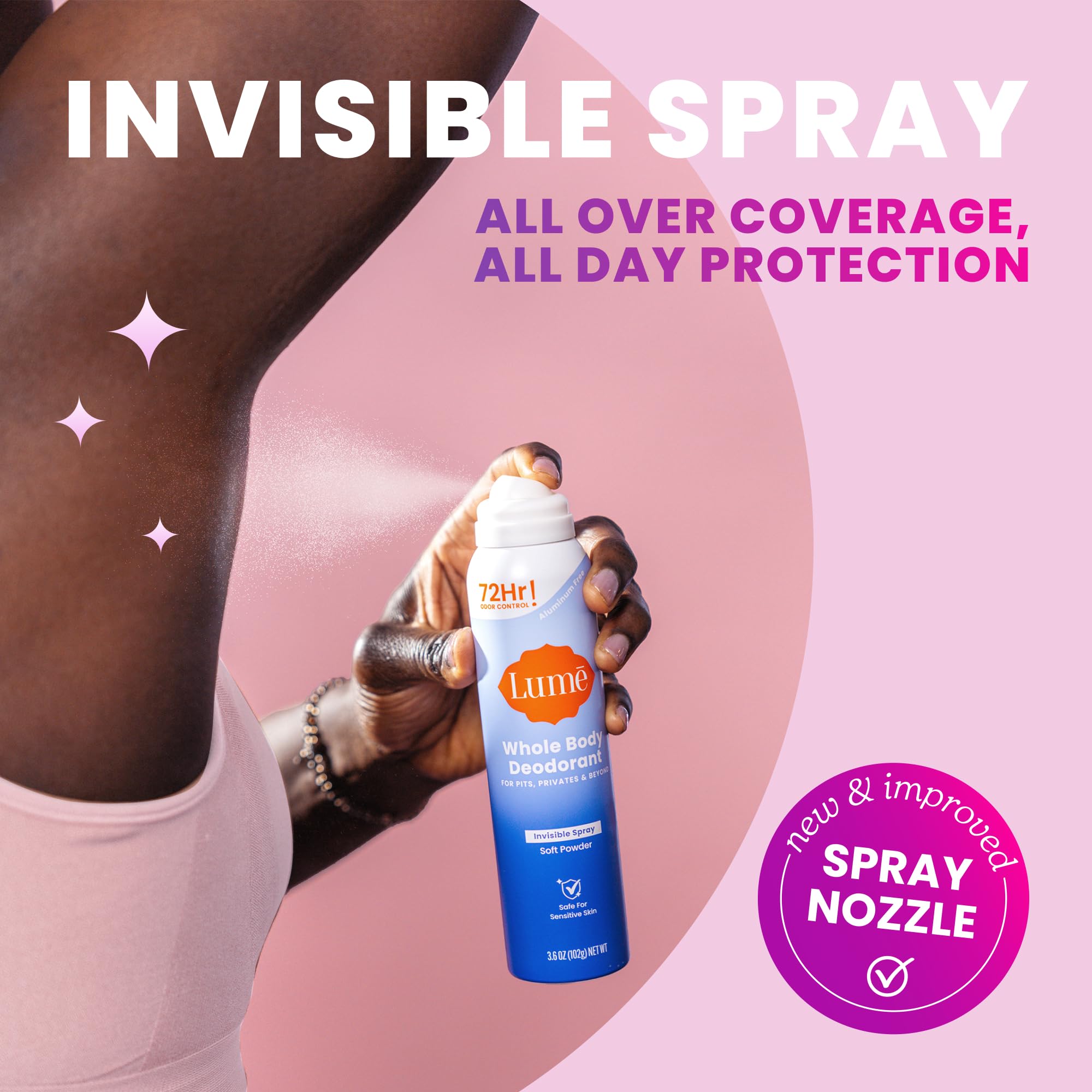 Lume natural propellant ozone-friendly spray highlighted for eco use.