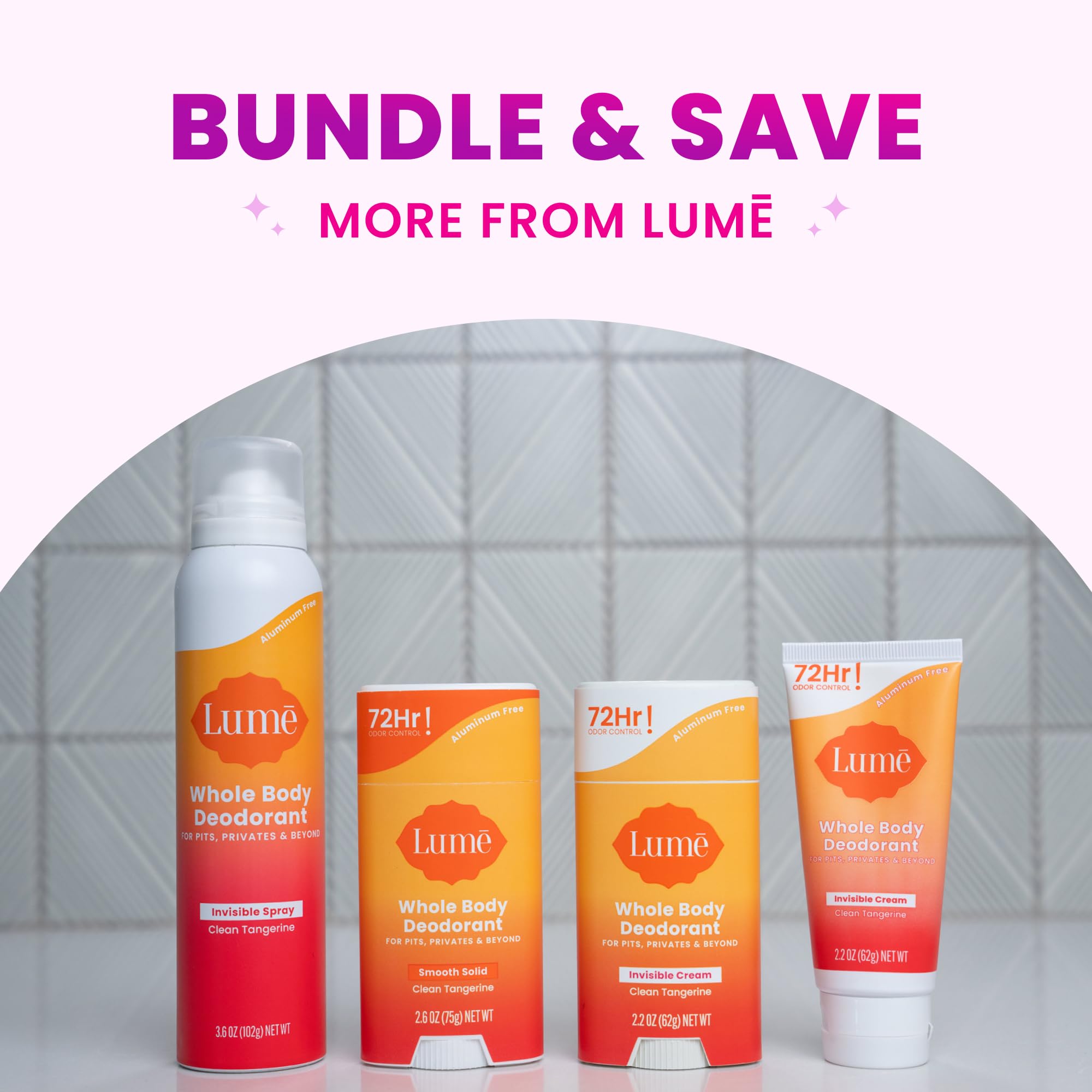 Lume packaging highlights eco-friendly propellant and sustainable design.