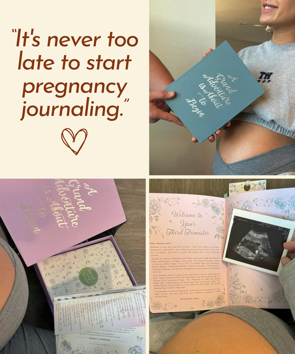 Luminate Press Keepsake Pregnancy Journal sticker pages and digital downloads enhance journaling.