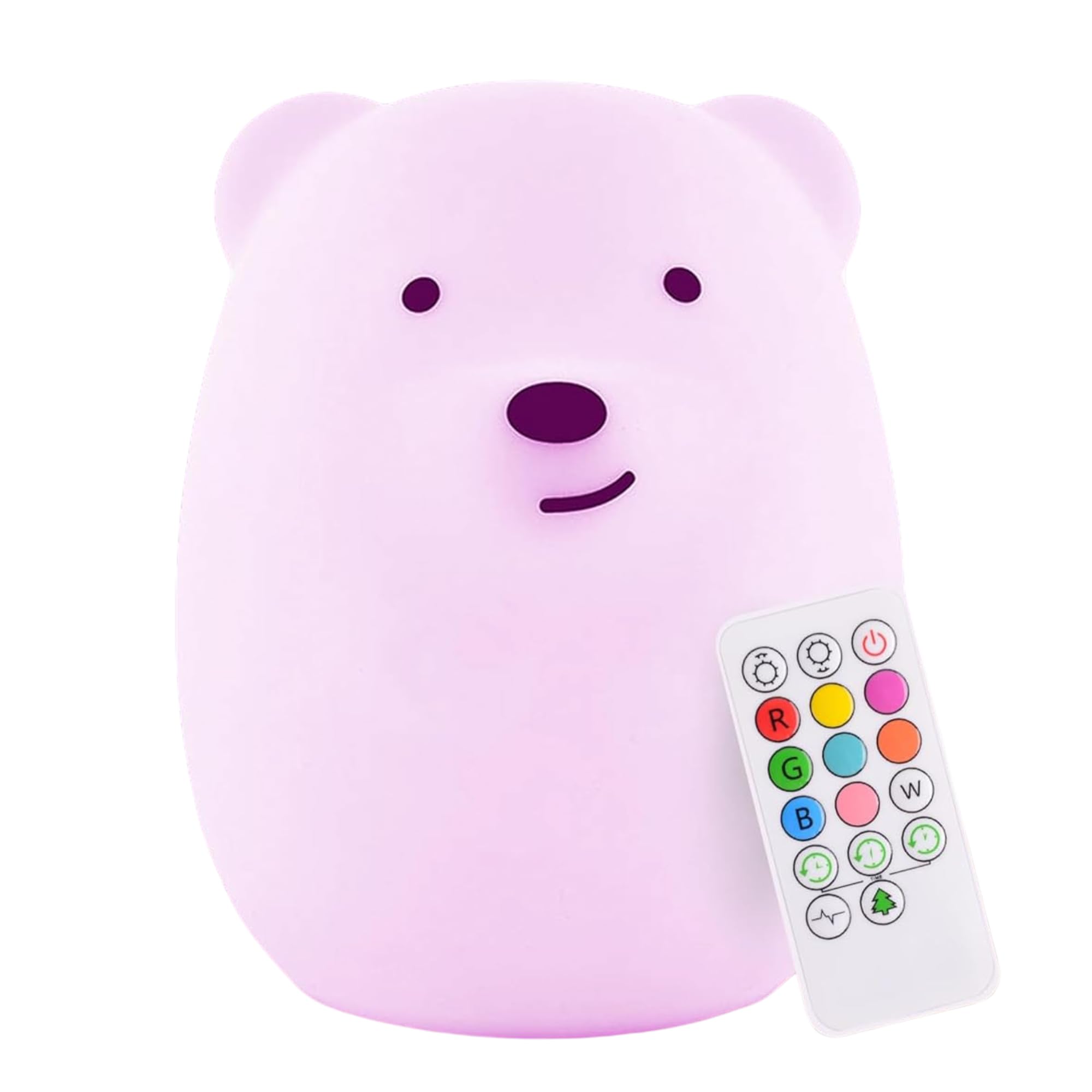 Lumipets Benny Bear squishy silicone night light close-up for bedtime comfort.