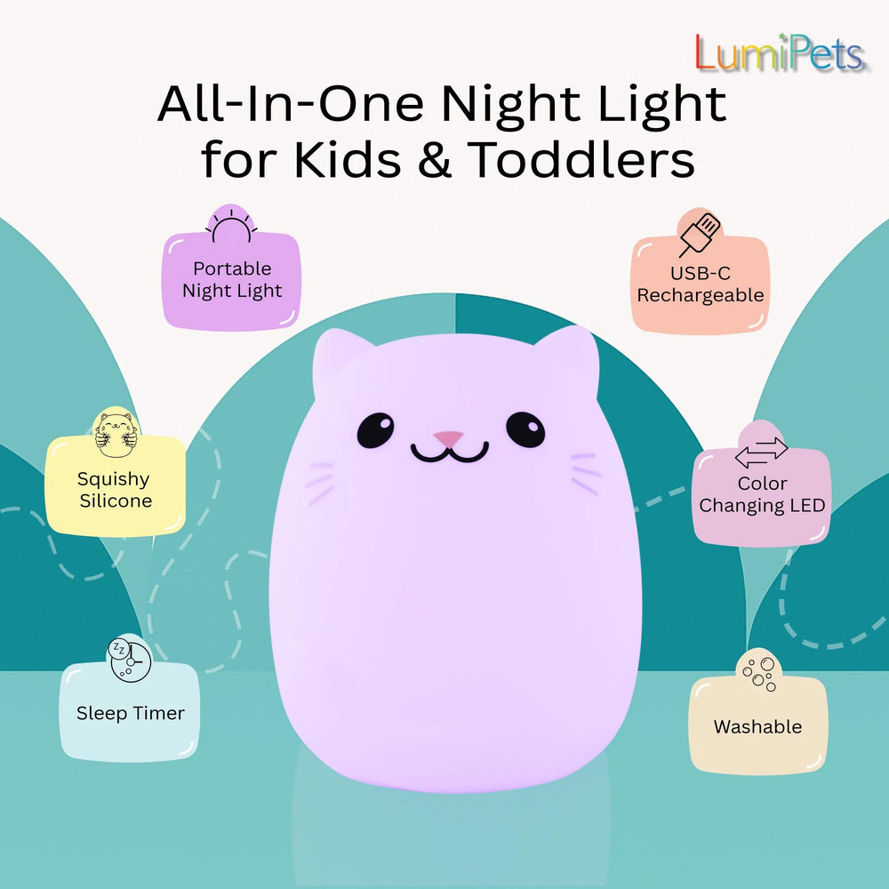 Lumipets Clive bedside companion ideal for nurseries, sleepovers, and travel