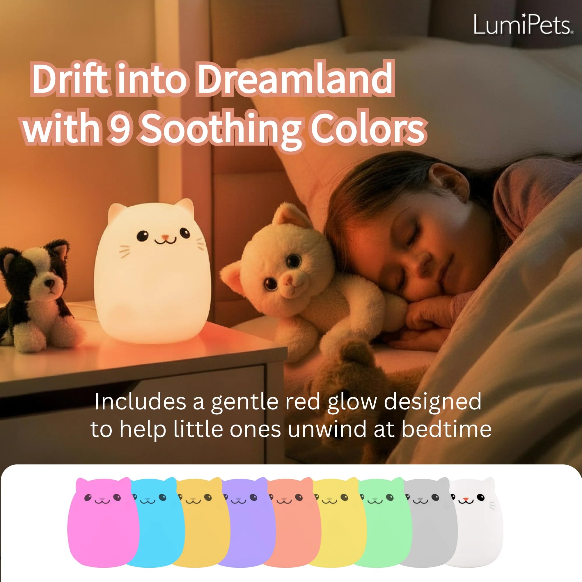 Lumipets Clive night light remote control for easy brightness and timer setup