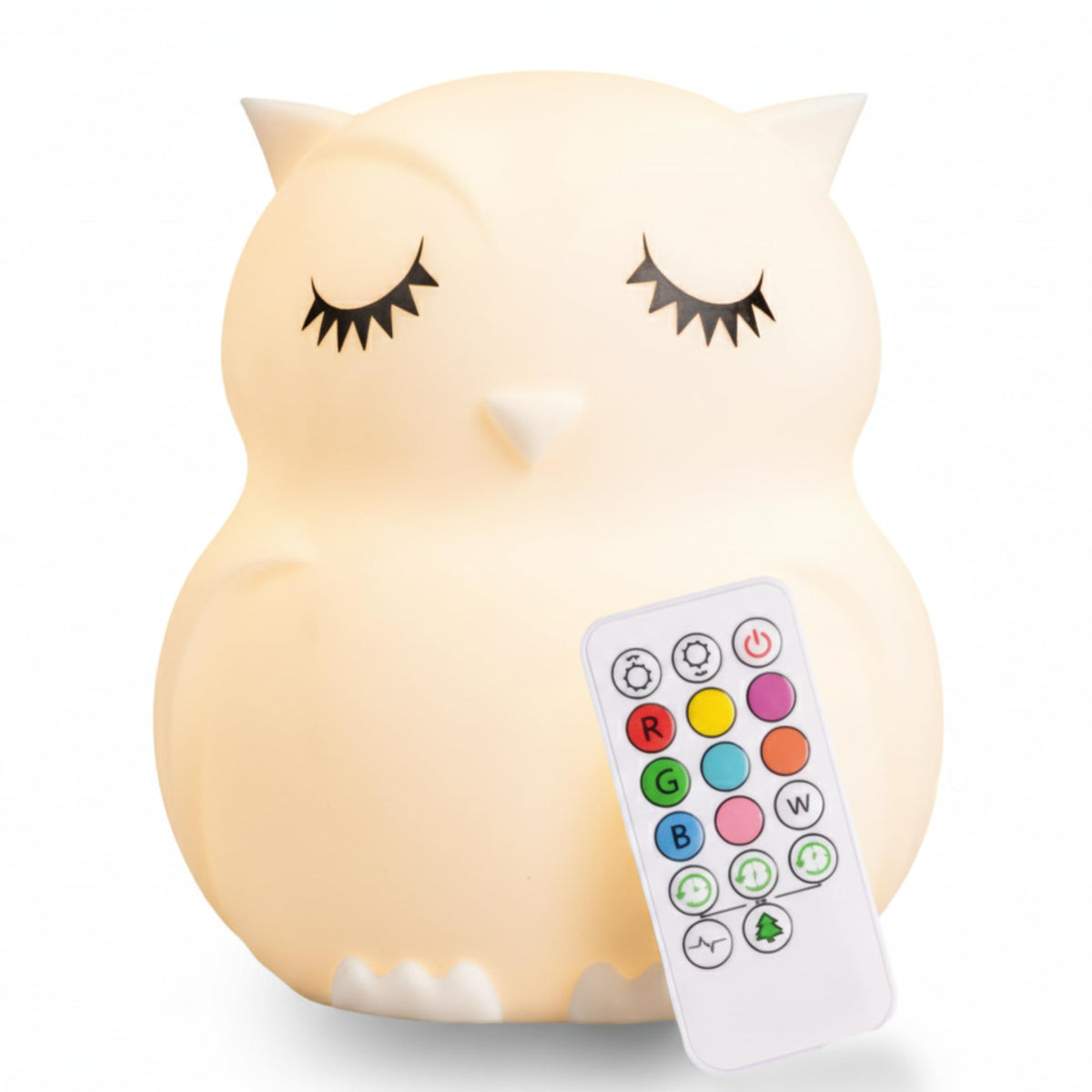 Lumipets owl night light with nine soft colors for cozy bedtimes.