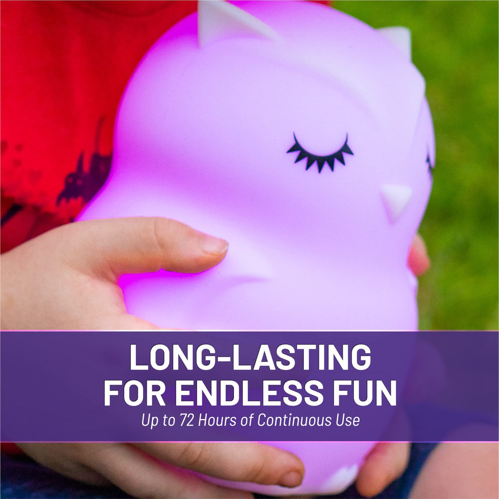 Owl design Lumipets night light adds cute nursery decor.