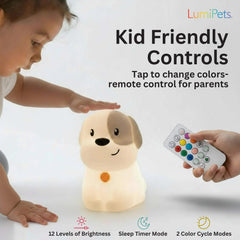 Lumipets Pepper color-changing LEDs creating a soothing nursery atmosphere.