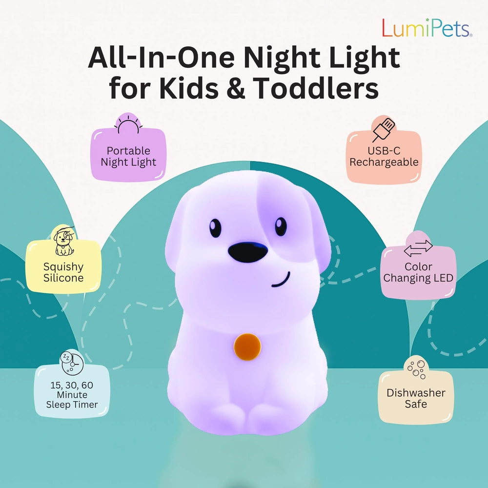 Lumipets Pepper kawaii nursery decor adding gentle glow to a baby space.