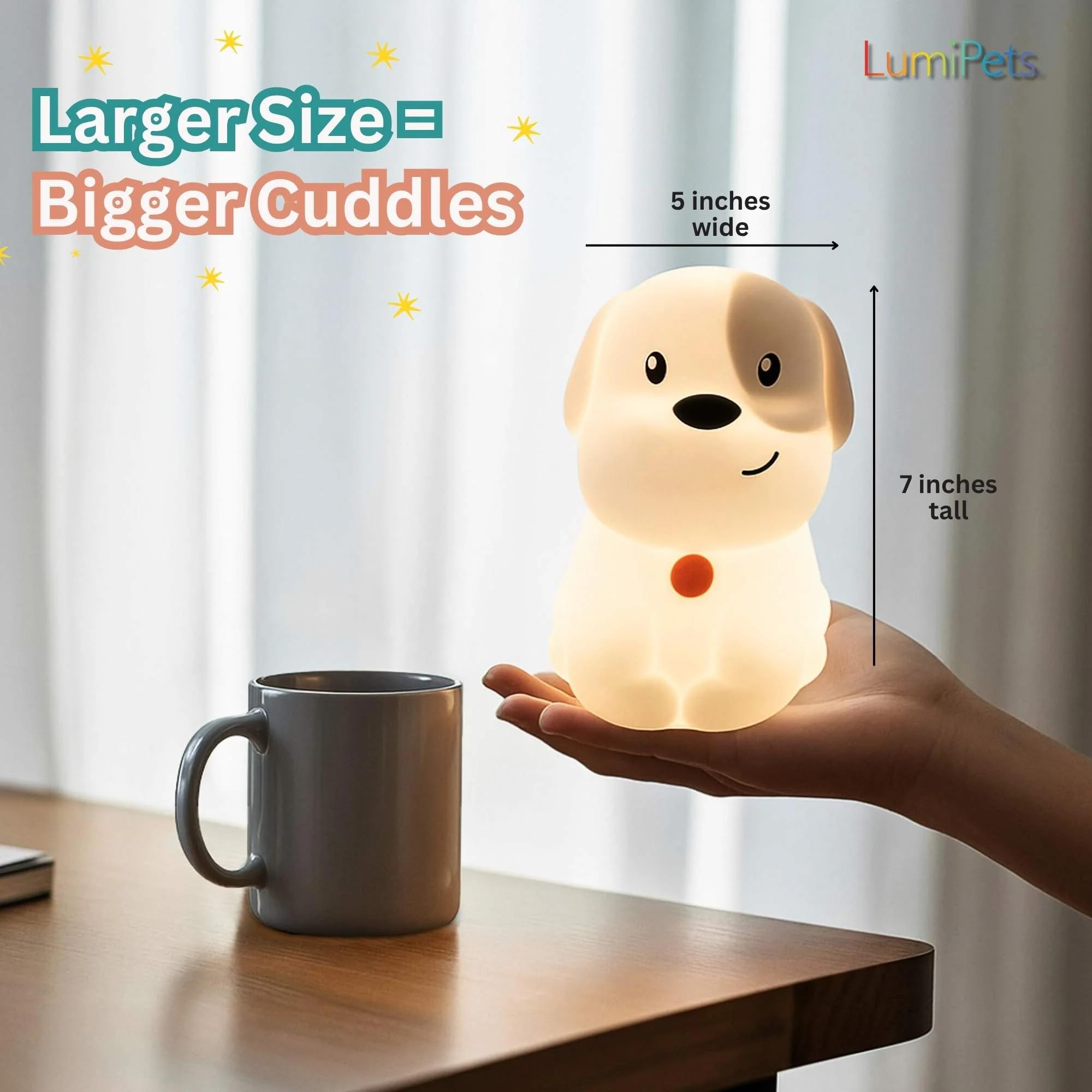 Lumipets Pepper soft silicone material safe for little hands.