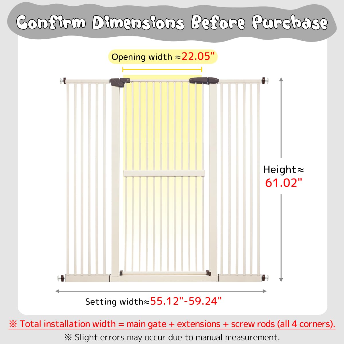 Lumizone cat gate close-up shows 1.37-inch gap that prevents squeezing.
