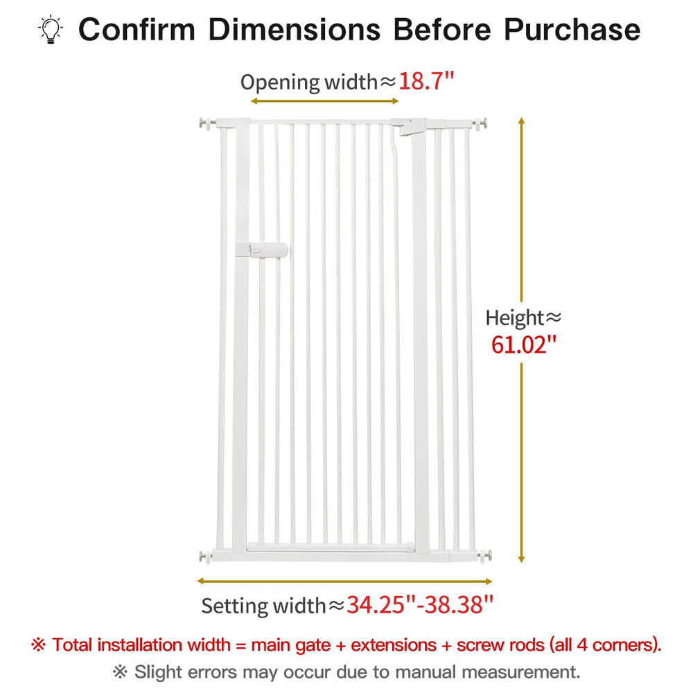 Lumizone cat gate close-up shows 1.37-inch gap preventing squeezing.