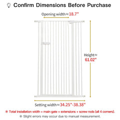 Lumizone cat gate close-up shows 1.37-inch gap preventing squeezing.