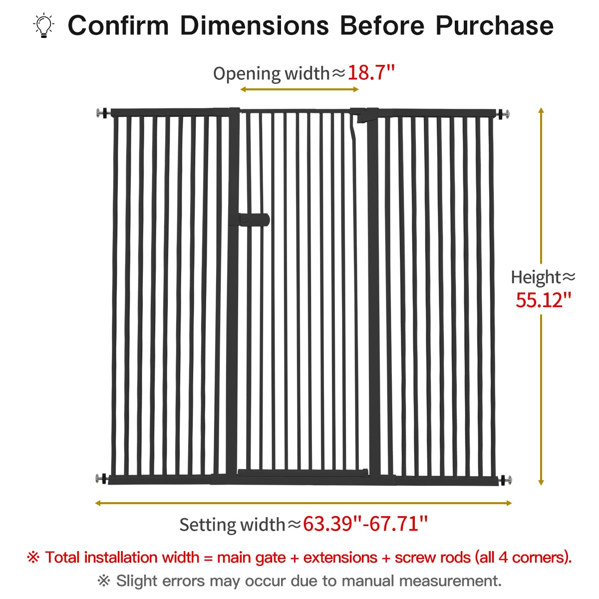 Lumizone cat gate demonstrates a 1-37-inch gap to prevent escapes.