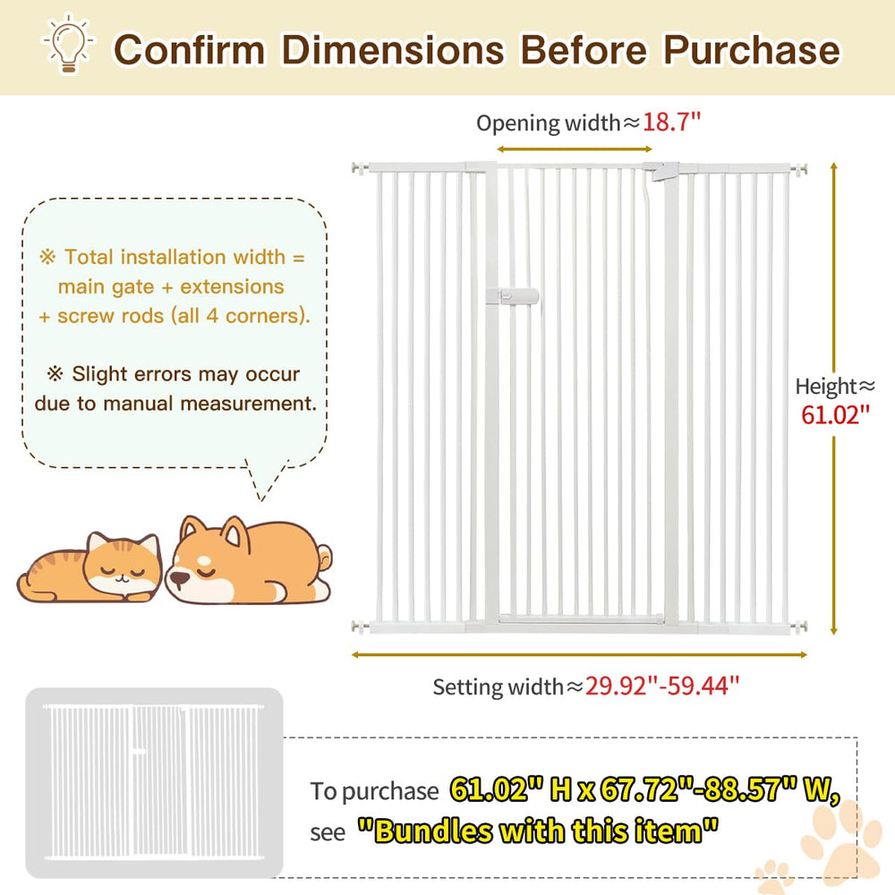 Lumizone cat gate shows a narrow 1.37-inch gap keeping small pets contained.
