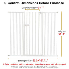 Lumizone cat gate close-up shows 1.37-inch gap keeps small pets safe.