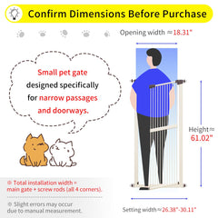 Lumizone cream gate with 1.37-inch gap keeps pets and children safe