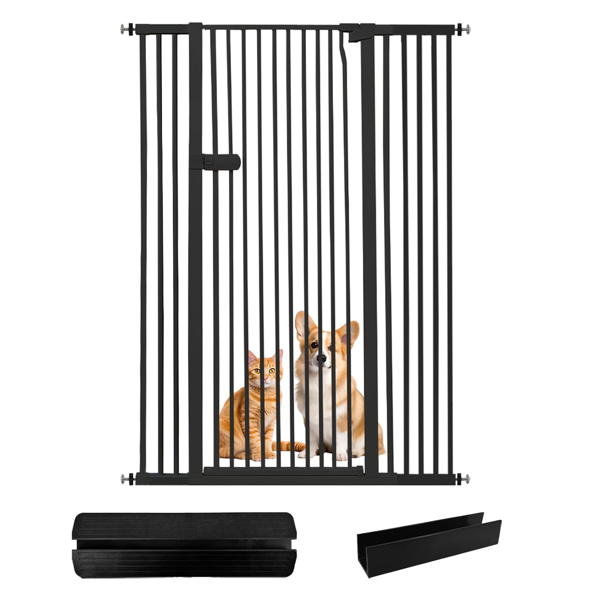 Lumizone extra tall cat gate 55.12 inches high forming a secure doorway barrier