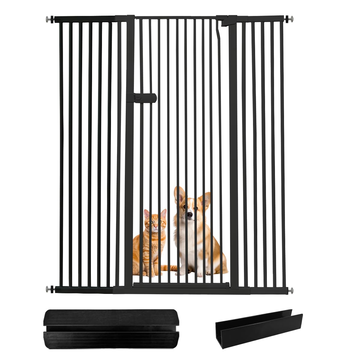 Lumizone extra tall cat gate in doorway blocks jumping safely