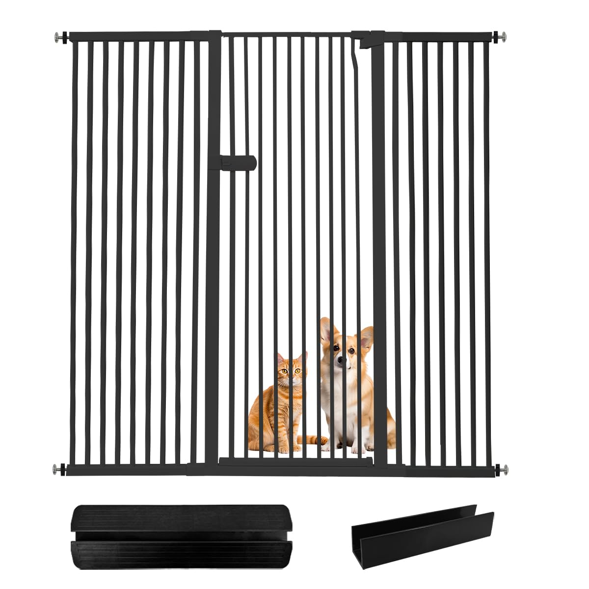 Lumizone extra tall cat gate blocks escapes in wide openings for pets