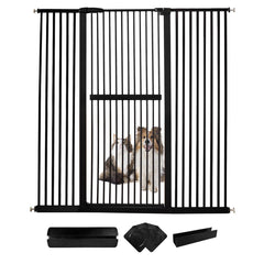 Lumizone extra tall gate in doorway prevents cats from escaping safely.