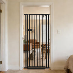 Lumizone Extra Tall Cat Gate stands 61.02 inches to keep cats contained.