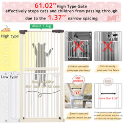 Lumizone cream pressure-mounted gate for easy installation without drilling