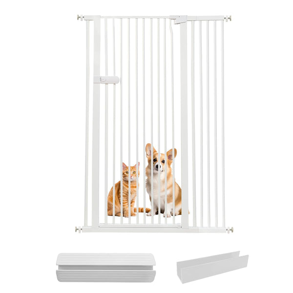Lumizone extra tall cat gate front view shows secure containment for curious cats.