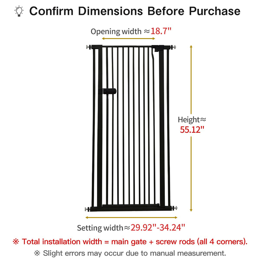 Lumizone gate shows 1.37-inch gap preventing paw slips