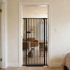 Lumizone extra tall cat gate blocks doorway for secure pet entry