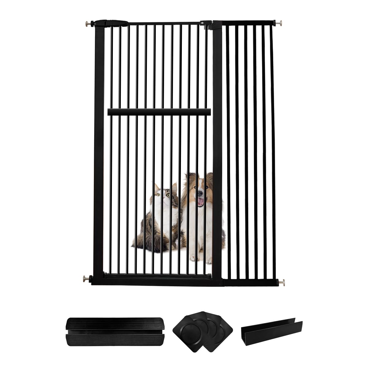 Lumizone extra tall gate at 55.12 inches prevents escapes for cats and tall dogs.